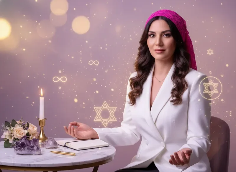 אישה במדיטציה עמוקה בתוך אור זהוב ולבנדר, מסמלת שחרור רגשי וחיבור לנשמה